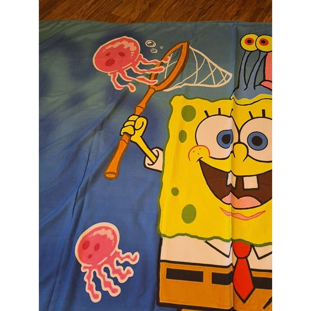 Spongebob Full size Jellyfishing Bed cover and two Standard pillow covers 86x86